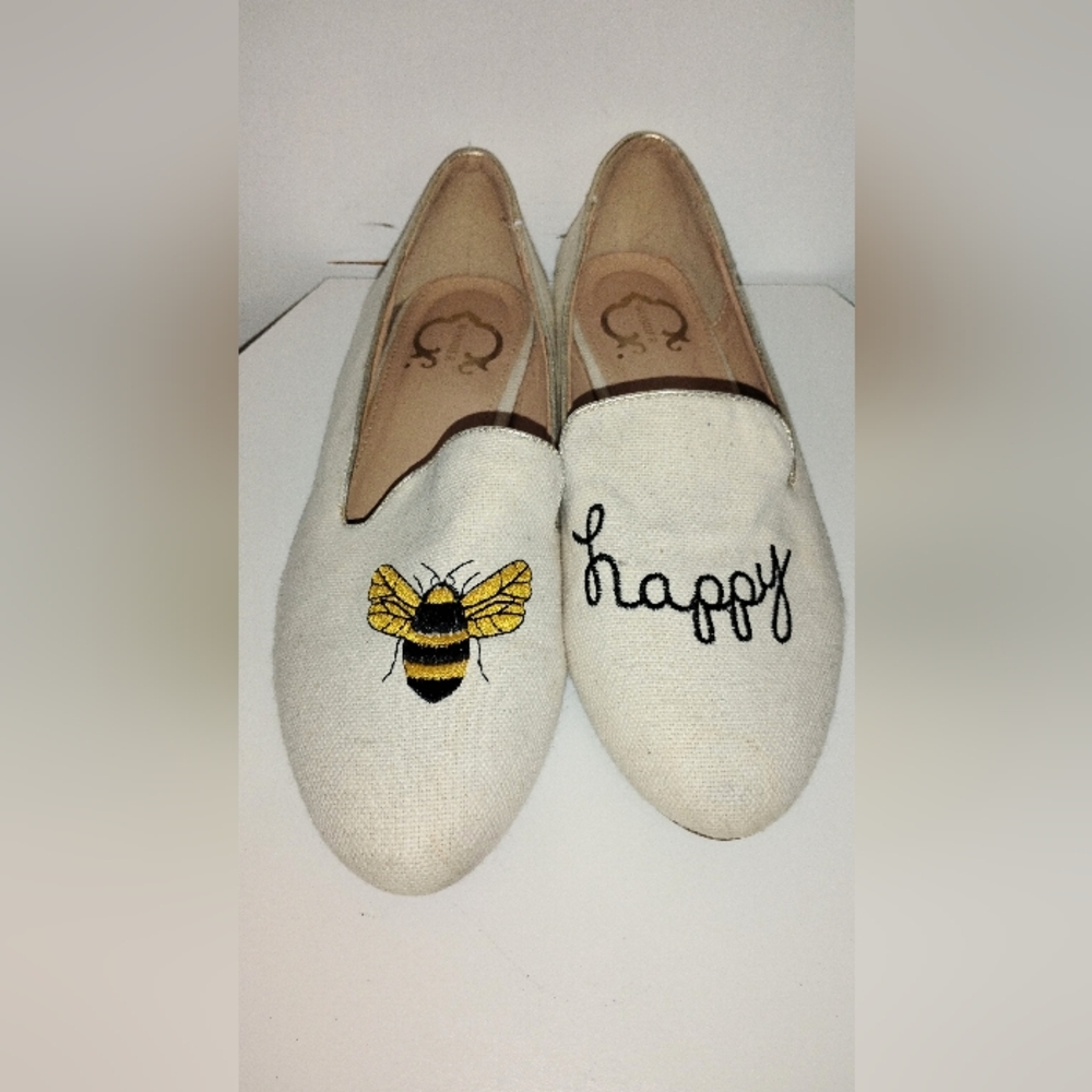 BEE HAPPY LINEN FLATS - Picture 2 of 9